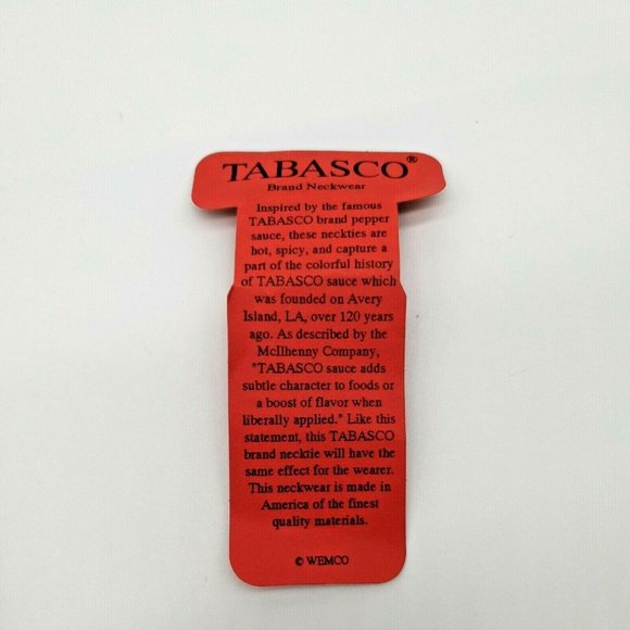 Tobasco Mens Tie Novelty Recipe Included NWT Waiter Waitress Server Restaurant - Picture 5 of 9